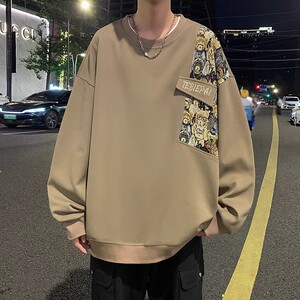 WY001P45加绒60新品刺绣圆领卫衣小熊长袖宽松套头打底衫情侣上衣图片