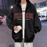 H198P70新品连帽卫衣外套含棉66%宽松休闲情侣拉链开衫衣服，男装卫衣，星座304A-1