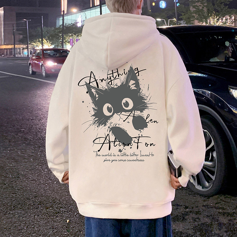 CM076P60新品纯棉连帽卫衣卡通休闲长外套宽松港风休闲帽衫服,男装卫衣,星座304A-1