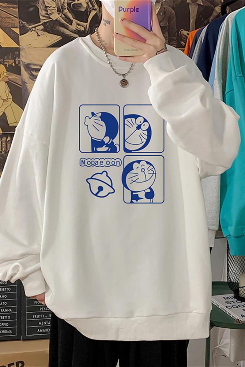 W333P35加绒45新品圆领加绒加厚卫衣长袖多啦a梦印花休闲,男装卫衣,星座304A-1