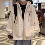 H199P70新品含棉60%连帽开衫卫衣情侣港风宽松衣服重磅拉链外套，男装卫衣，星座304A-1