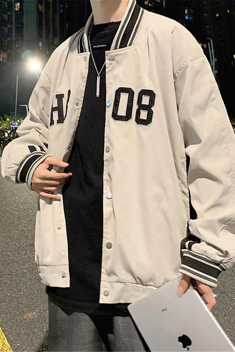 H135P75新品高街棒球服男夹克韩版宽松字母立领情侣上衣服,男装夹克,星座304A-1