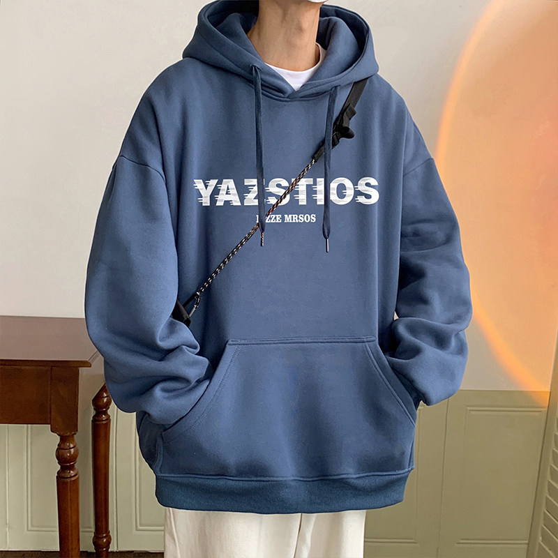 M007加绒P65新品连帽卫衣男美式重磅宽松加厚帽衫保暖加绒外套,男装卫衣,星座304A-1