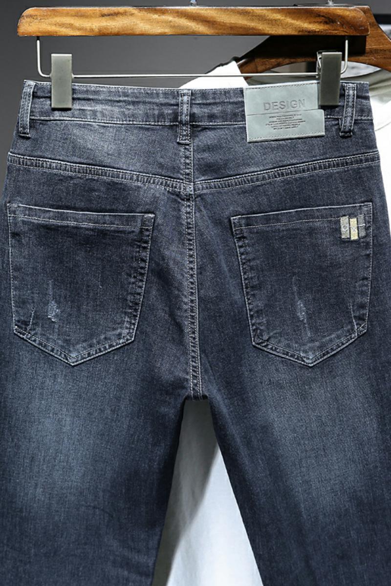 XZ304B-2-KT882C秋冬弹力小脚牛仔裤加厚灰色皮牌挂拍图,男装牛仔裤,星座304A-1