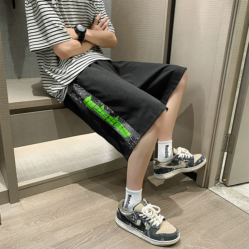 XZ304A-1-DK11CP20夏季男士短裤港风时尚运动学院风五分中裤，男装休闲裤，星座304A-1