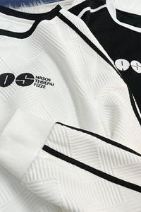 W527KP45秋季高级感卫衣男宽松港风套头圆领内搭条纹潮流上衣服图片
