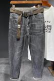 XZ304B-2-KZ623BP65秋季棕色皮牌牛仔裤修身小直筒休闲，男装牛仔裤，星座304A-1