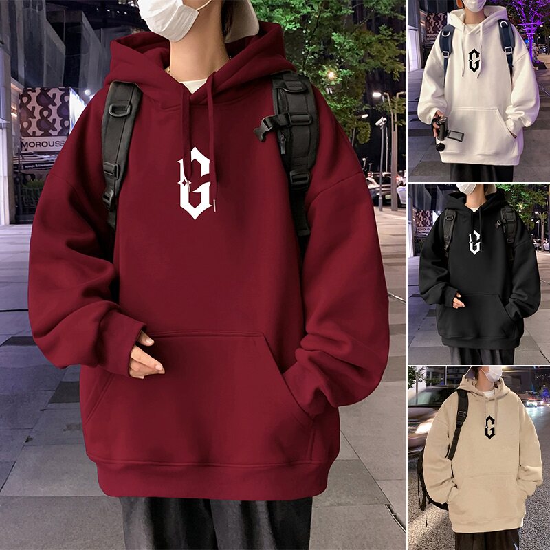 CM053P60新品纯棉连帽卫衣宽松休闲情侣帽衫休闲套头上衣图片