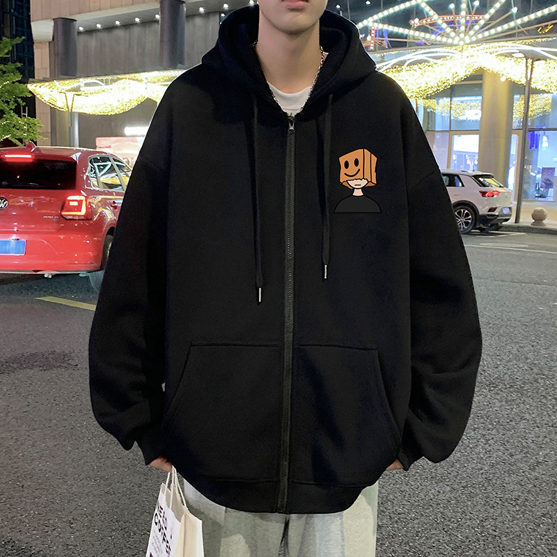 H206P70新品连帽开衫卫衣宽松休闲帽衫oversize潮牌男装,男装卫衣,星座304A-1