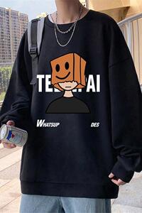 W555P35新品重磅圆领卫衣宽松美式潮牌男生套头休闲打底外套图片