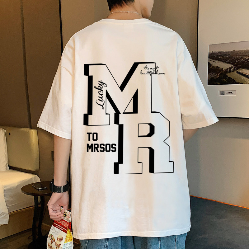 XZ304A-1-T615BP26夏季短袖t恤宽松大字母上衣服重磅纯棉时尚体恤,男装T恤,星座304A-1