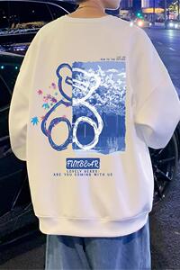 W396P35加绒45新品卫衣男宽松无帽外套休闲长袖上衣服情侣打底衫t图片
