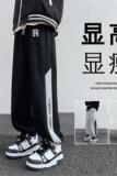 K893P55加绒65新品含棉微弹束脚运动卫裤美式复古直筒休闲运动裤，男装休闲裤，星座304A-1