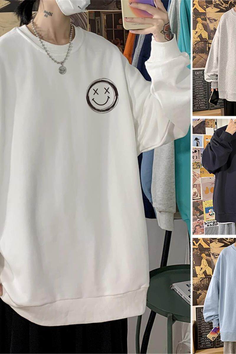 304A-1-W319P35新品卫衣男女同款ins潮牌春秋季笑脸长袖打底休闲,男装卫衣,星座304A-1