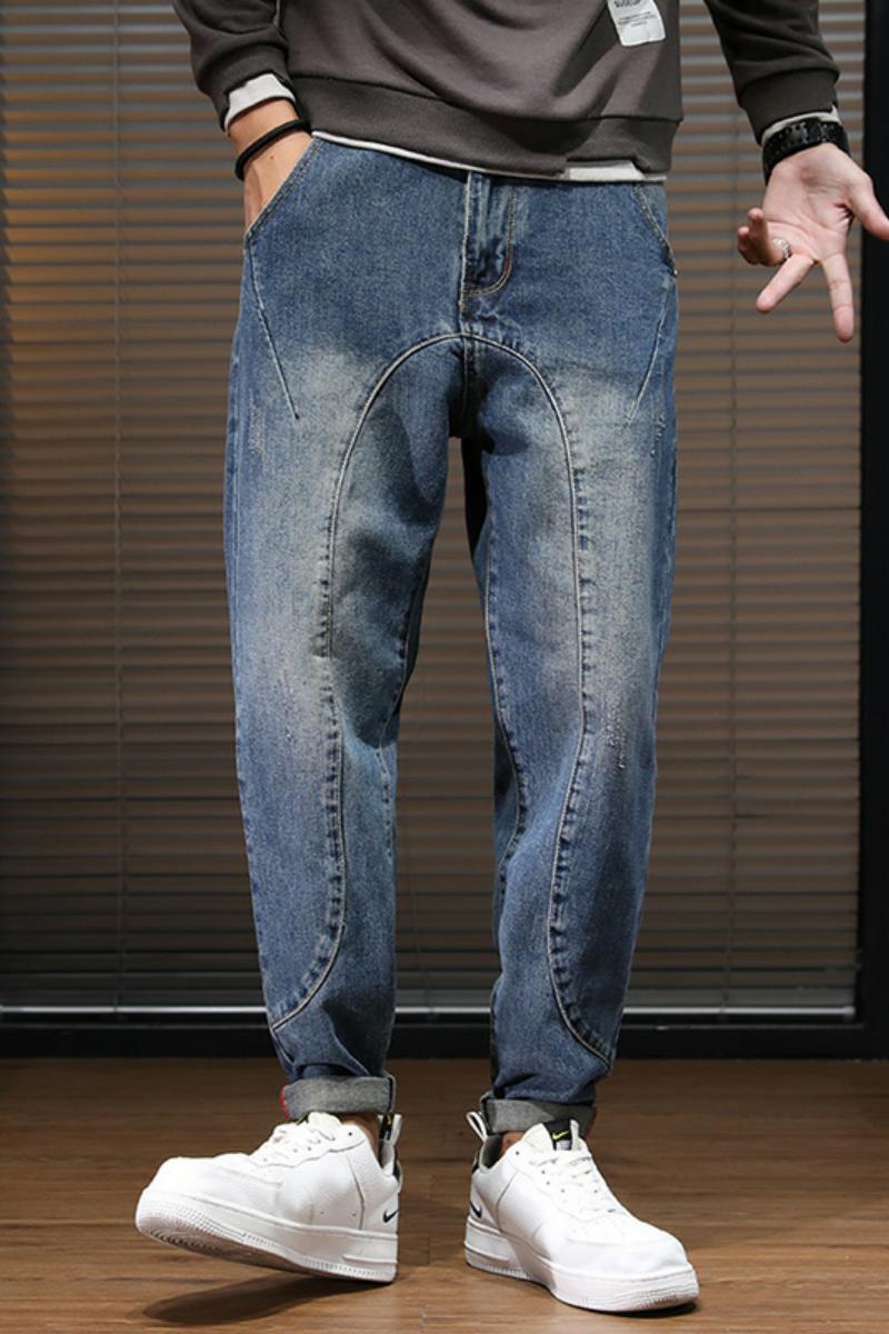 XZ304B-2-KZ0232C秋冬加厚弧形剪裁牛仔裤小哈伦酷,男装牛仔裤,星座304A-1