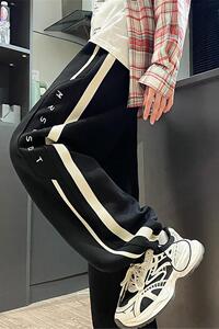 K916P50新品宽松运动卫裤复古灰色阔腿裤子垂感休闲长裤图片