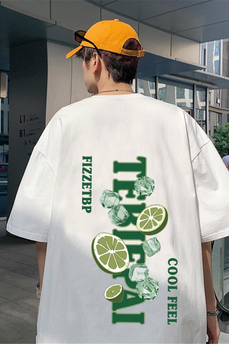 wassupcandy国潮短袖t恤男夏季潮牌宽松青少年纯棉百搭半袖上衣,男装T恤,星座304A-1