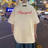 T768P32新品发泡印花短袖T恤男棉宽松字母圆领体恤衫男装上衣，男装T恤，星座304A-1