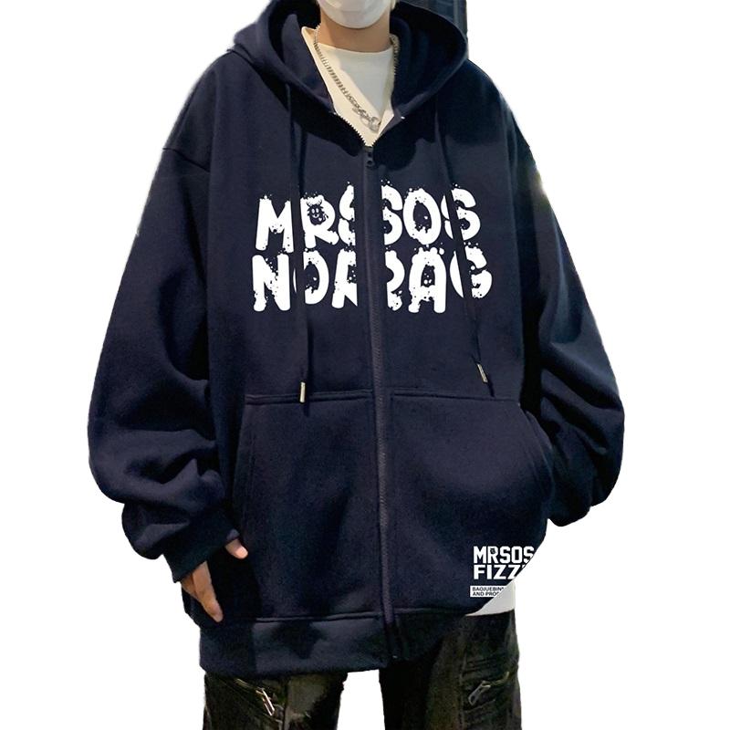 H201加绒AP75秋冬加厚加绒卫衣外套宽松重磅美式连帽拉链开衫,男装卫衣,星座304A-1