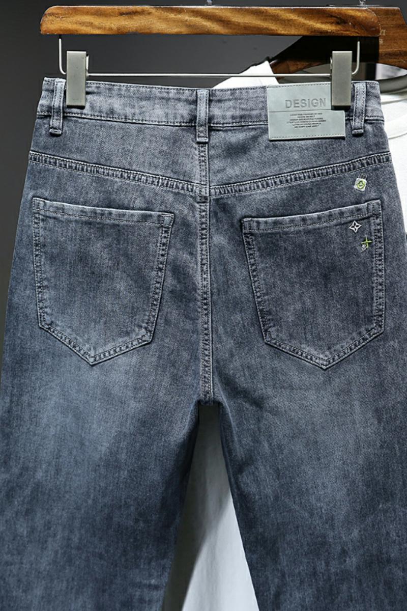 XZ304B-2-KT880C秋冬高弹修身男士牛仔裤蓝灰色立体刺绣加厚,男装牛仔裤,星座304A-1