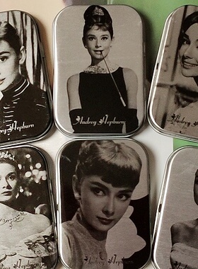 收纳盒 首饰盒 复古盒 玛丽莲梦露 奥黛丽赫本6.5cm. 4. 5cm