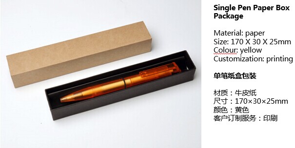 KACO  牛皮纸盒 黑色内衬 单支笔包装 透明盒礼品笔盒 可定制LOGO