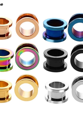 316L穿刺饰品钛钢耳扩黑色滑轮式扩耳器欧美朋克工字管耳廓一对卖