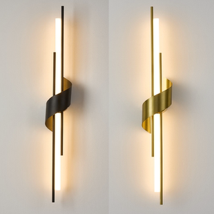 意式极简长条壁灯电视背景墙壁灯北欧客厅格栅轻奢主卧室床头壁灯