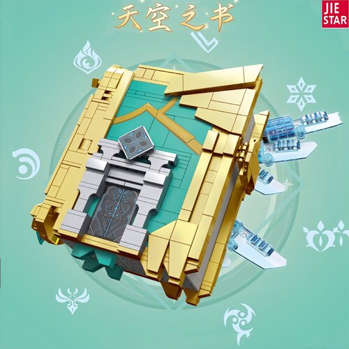 杰星58103动漫二次元游戏手办天空之书拼装diy小颗粒积木玩具模型