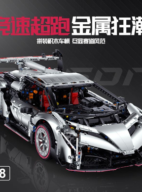 ZAPE牌10532竞速超跑系列兰博基尼毒药高难度拼装diy积木玩具模型