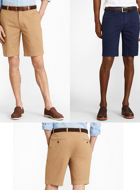 布克兄弟专柜匹马棉休闲短裤BrooksBrothers男士supima蓝色卡其色