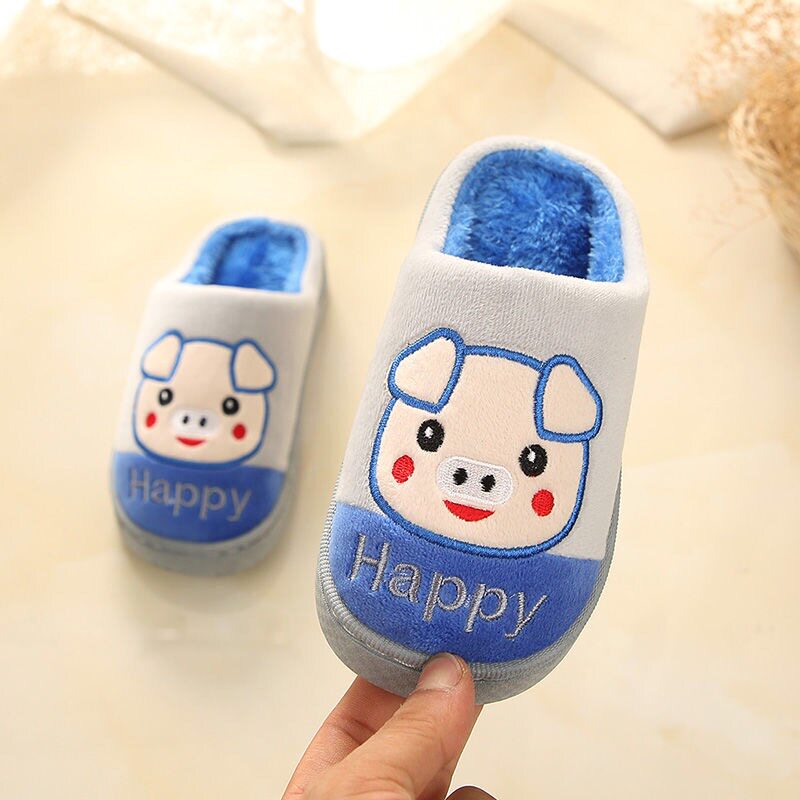 棉鞋儿童冬季保暖毛绒居家棉拖鞋男童女童款可爱卡通防滑毛毛棉鞋