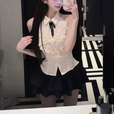 MEI ZI 美姿-+蛋糕含安全裤半身裙两件套套装(配蝴蝶结胸针)5851