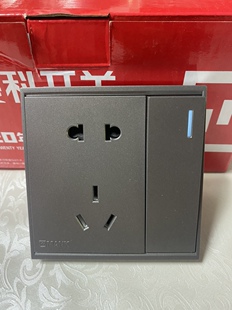 曼科灰色 卓远 86暗装系列 一位大板开关10a二三插座 碳晶灰 包邮