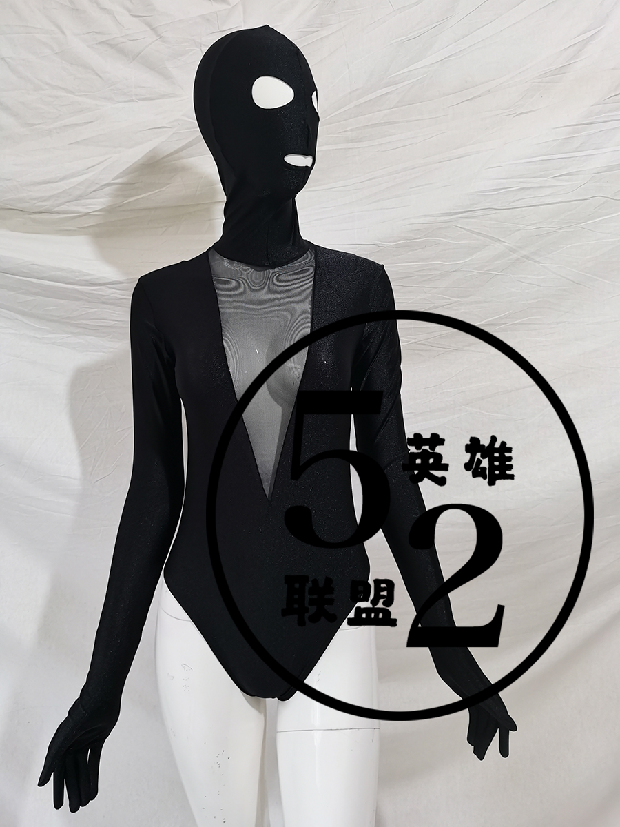 黑色半包zentai紧身衣高弹