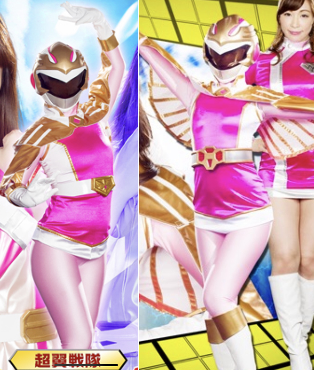 玫红色超翼战队弹力紧身衣