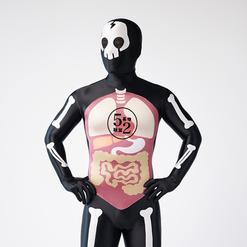万圣节骷髅服套装油光布紧身衣