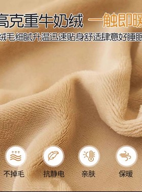招财百货牛奶绒床单2025新款高档秋冬季加绒加厚防滑珊瑚绒毛绒毯