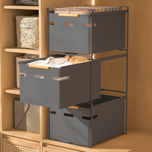 衣柜抽屉式收纳盒多层衣物整理箱大容量放在衣橱里的储物筐分层架