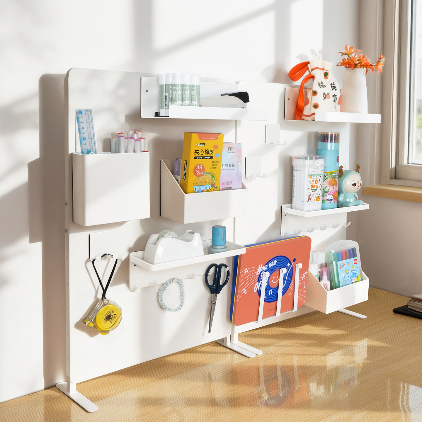 桌面洞洞板置物架立式书桌面磁吸
