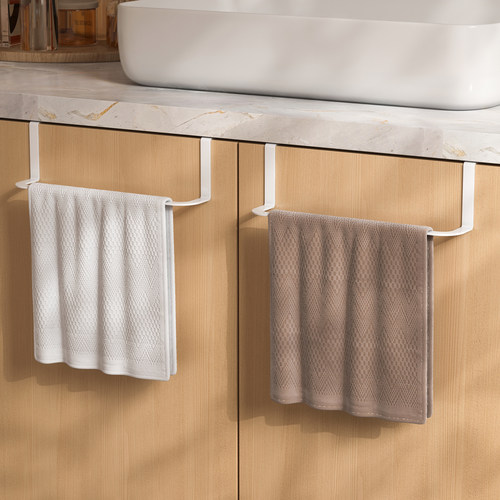 浴室毛巾架免打孔柜门抹布挂架