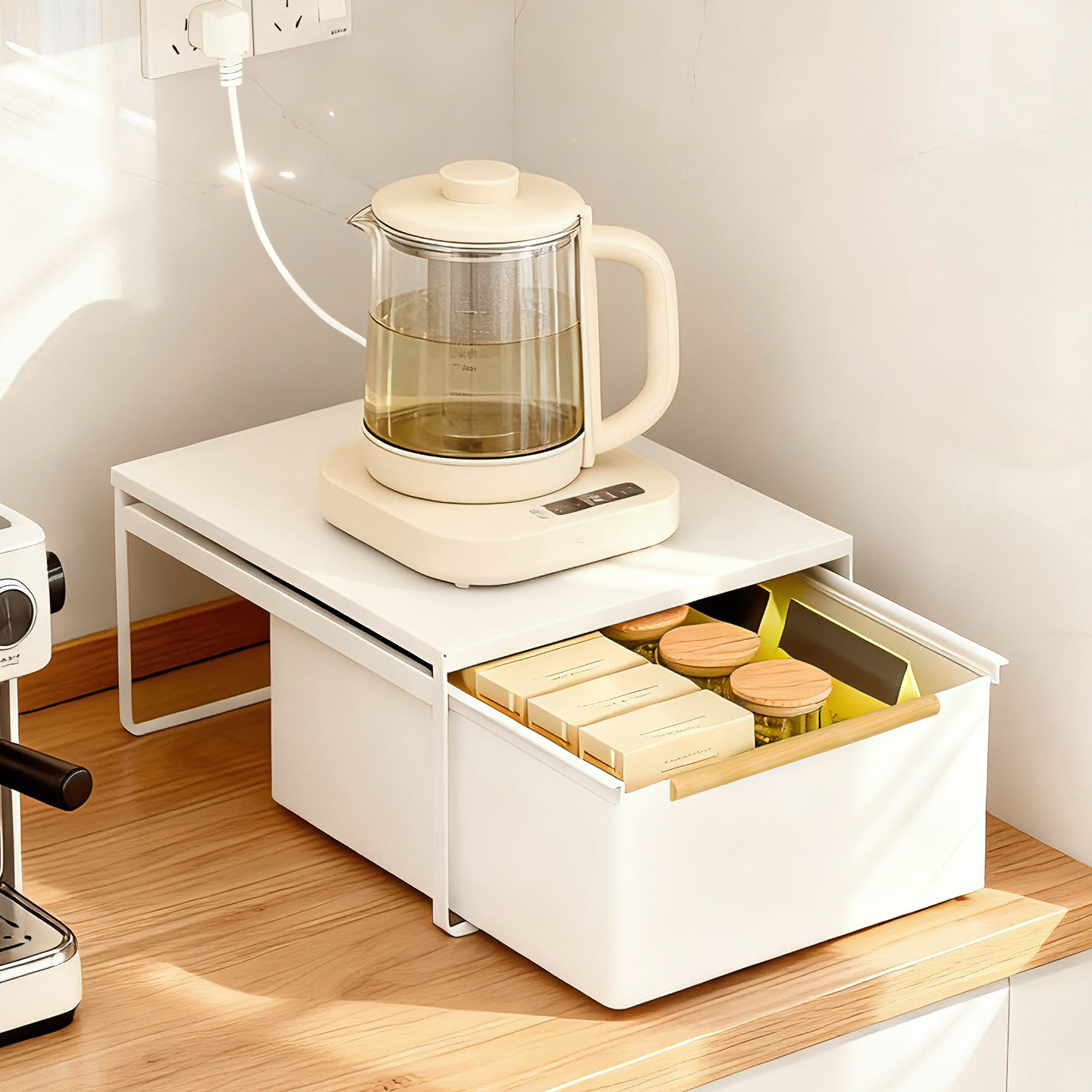 吧台置物架烧水壶咖啡机摆放台