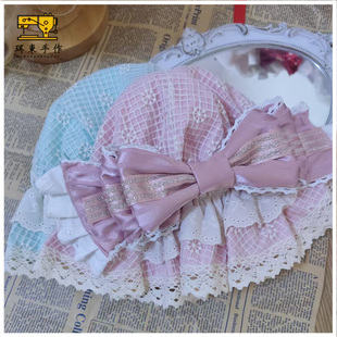 珥东手作Lolita粉色bb帽童话镇小物头饰帽子lo娘百搭doll感头饰