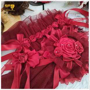 珥东手作Lolita焦糖古董灯影酒红色cla系发饰发带lo娘小物头饰夹