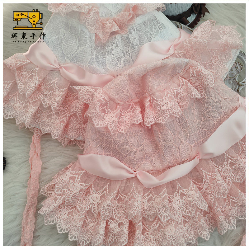 珥东手作Lolita蕾丝伞帽粉白色doll感bb帽汉洋折衷帽子搭配lo娘甜图片