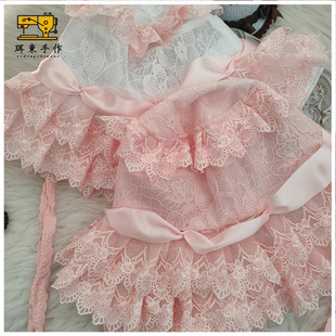 珥东手作Lolita蕾丝伞帽粉白色doll感bb帽汉洋折衷帽子搭配lo娘甜