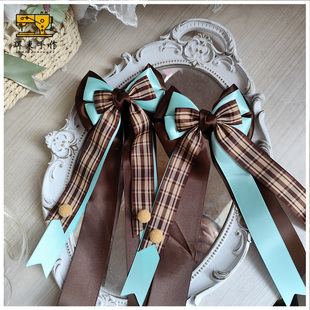 珥东手作Lolita薄荷巧克力色边夹发饰夹子头饰lo娘甜美裙配百搭