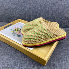 Главная свадебные тапочки 家庭用鞋 十年老店 六种尺码家庭用鞋防滑拖鞋手工勾织毛线拖鞋纯手工婚嫁鞋情侣