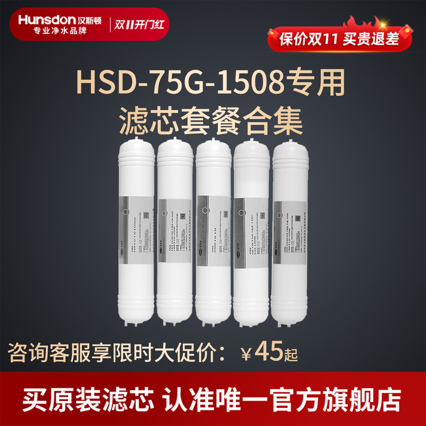 汉斯顿净水器滤芯原厂原装正品HSD-75G-1508滤芯套餐合集