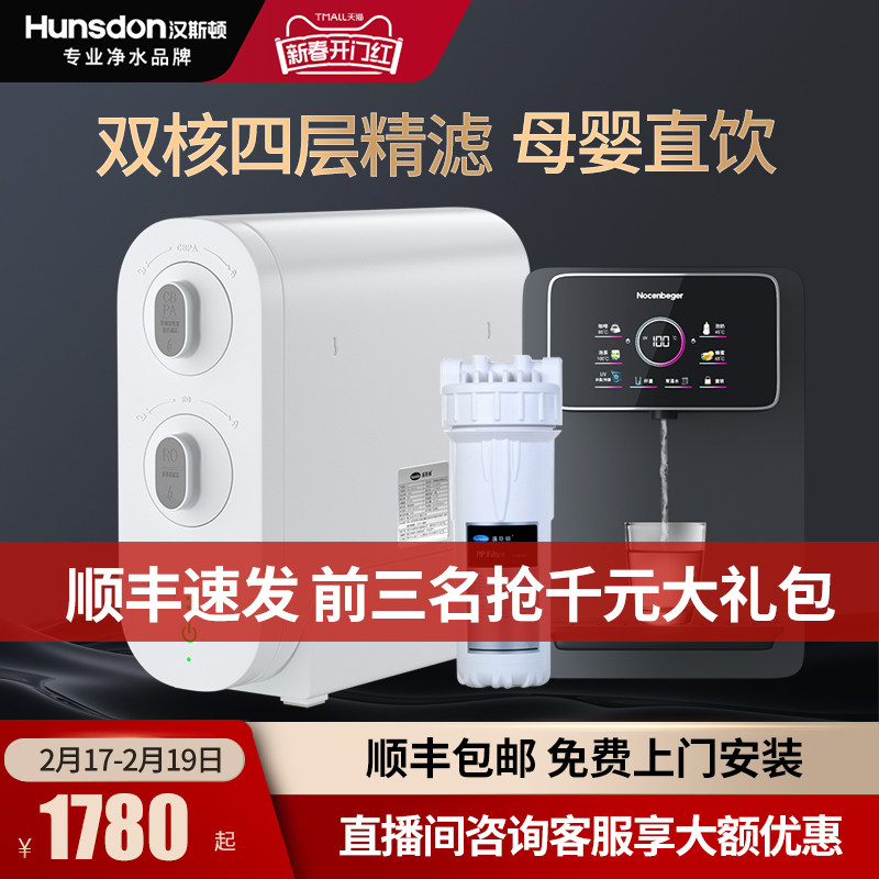 汉斯顿净水器家用直饮D3净水机厨房自来水过滤器ro反渗透纯水机